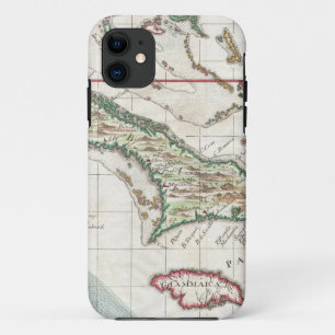 Coques Pour iPhone Carte vintage du Cuba et de la Jamaïque (1763)