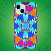 Carton Mandala bleu rose jaune et orange