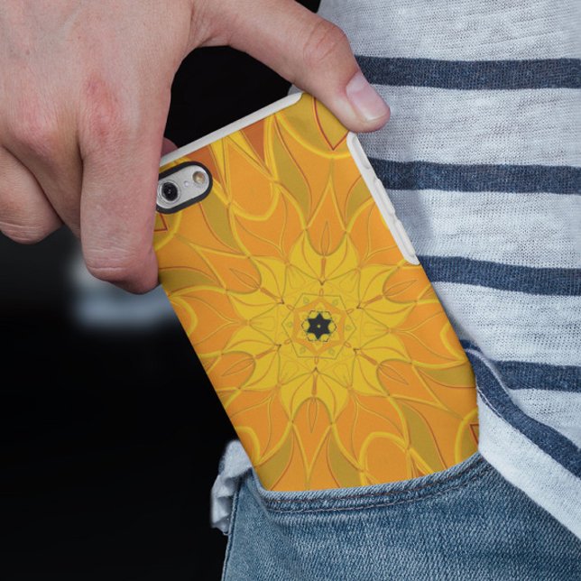 Coques Case-Mate iPhone Carton Mandala Fleur orange jaune et rouge (Créateur téléchargé)