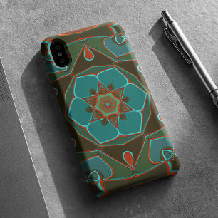 Case-Mate iPhone Case Carton Mandala Flower Blue et orange