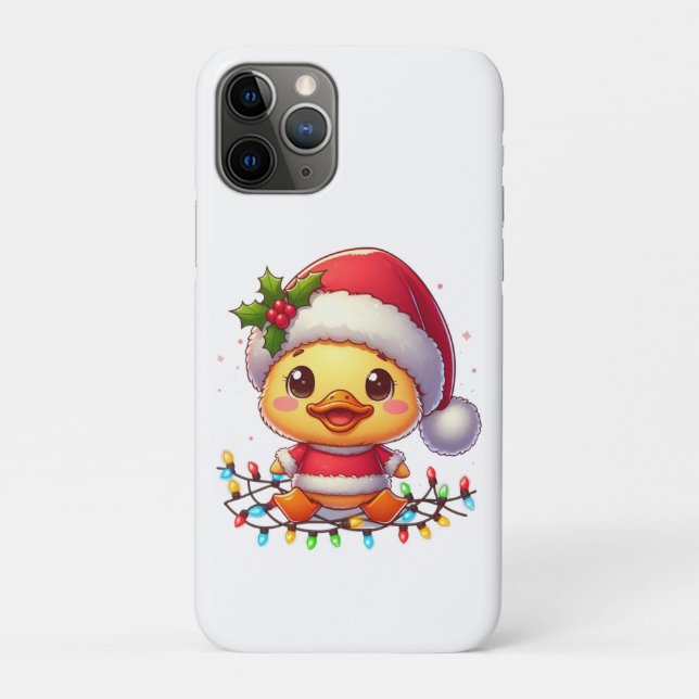 Coques Case-Mate iPhone Cartoon de canard de Noël Père Noël-68362 (Dos)
