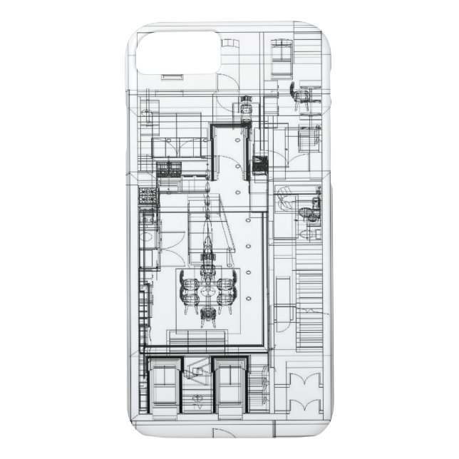 Coques Case-Mate iPhone Cas architectural de téléphone de wireframe (Dos)