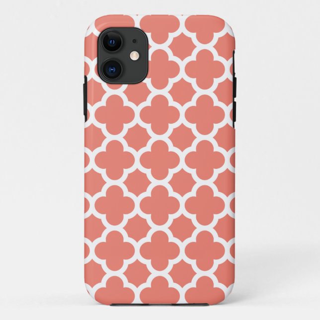 Coques Case-Mate iPhone Cas de l'iPhone 5/5S de Quatrefoil dans le corail (Dos)
