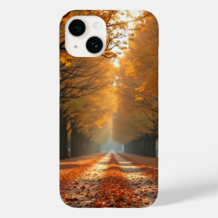Coque Pour iPhone 14 cas de téléphone routier d'automne