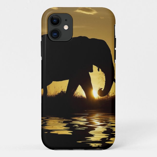 Coques Case-Mate iPhone Cas d'éléphant de coucher du soleil (Dos)