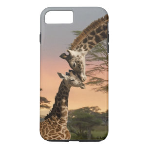 Coque iPhone 8 Plus/7 Plus Cas dur plus de l'iPhone 7 de girafe de mère et de