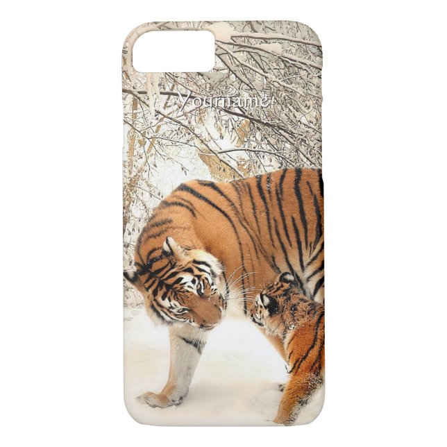 Coques Case-Mate iPhone Cas faits sur commande de monogramme de tigres (Dos)