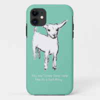Cas fou de Madame Cute Goat Kid Phone de chèvre