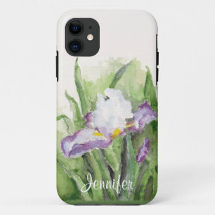 Coques Pour iPhone Cas mou de l'iPhone 5 d'iris d'aquarelle
