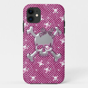 Etui iPhone Case-Mate Cas rose de l'iPhone mignon 5 de crânes et de pois