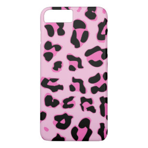 Coque iPhone 8 Plus/7 Plus Cas rose de téléphone de guépard