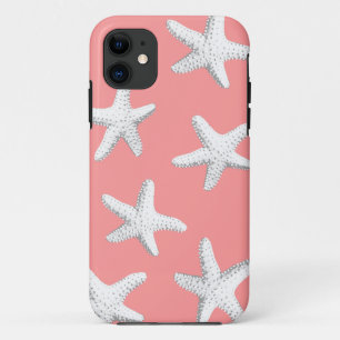 Coque iPhone 11 Cas rose élégant de l'iPhone 5 d'étoiles de mer