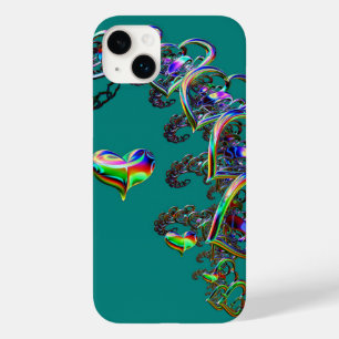 Coque Pour iPhone 14 Plus Cascade de Coeurs Ethérées