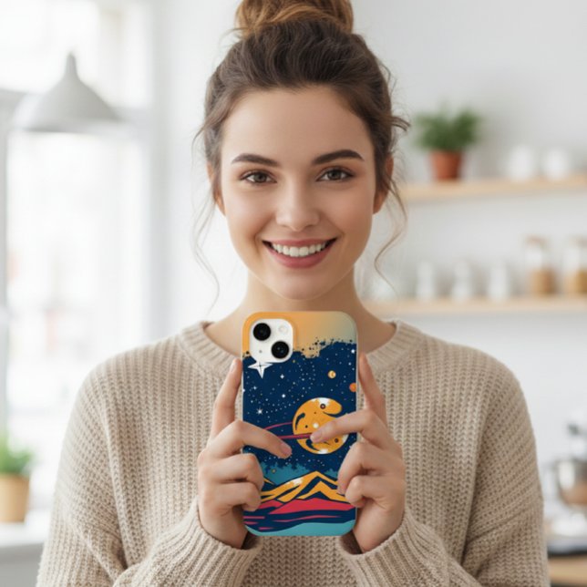 Coques Case-Mate iPhone Case for the Planet, Moon, and Stars (Créateur téléchargé)