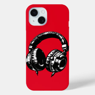 Coque Pour iPhone 15 Casque Audio Musique DJ Fête d'anniversaire