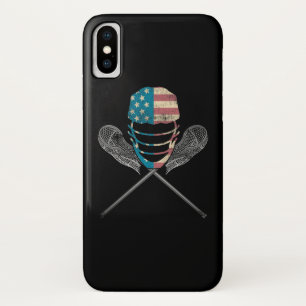 Case-Mate iPhone Case Casque Et Bâton Lacrosse Drapeau Américain