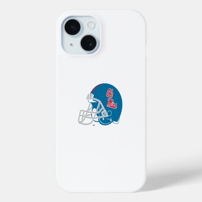 Coques Case-Mate iPhone Casque Ole Miss Football | Bleu clair (Verso)