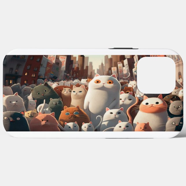 Coques Case-Mate iPhone Cat City Cartoon Crowd (Verso (horizontal))