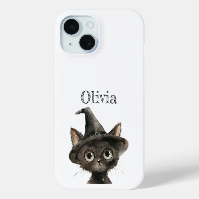 Coques Case-Mate iPhone Cat mignon Téléphone Halloween personnalisé (Verso)