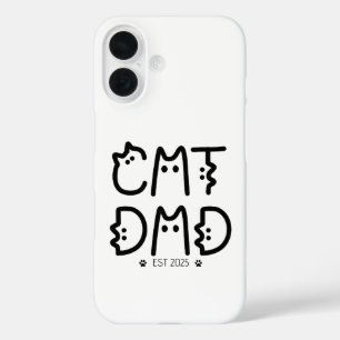 Coques iPhone 16 Cat Papa Année personnalisée