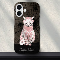 Cat Spider Web Joli Goth Noir rose gothique
