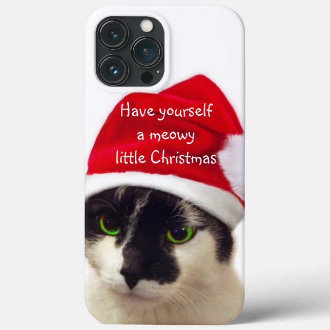 Coques Case-Mate iPhone Cat with Santa's Hat Case-mate iPhone Case (Verso)