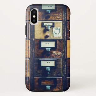 Case-Mate iPhone Case Catalogue de cartes de bibliothèque vintage tiroir