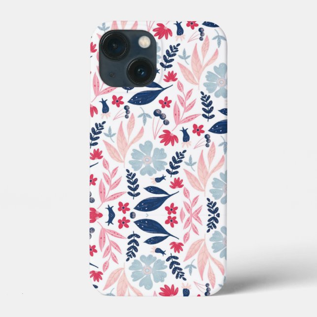 Coques Case-Mate iPhone Cath Kidston Londres Design fleurs bleues (Verso)