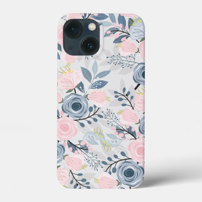 Coques Case-Mate iPhone Cath Kidston Londres Design fleurs bleues (Verso)