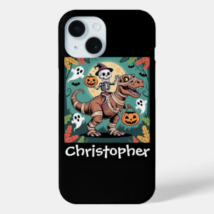 Coque Pour iPhone 15 Cavalier Dino Squelette – Squelette sur T-Rex Momi