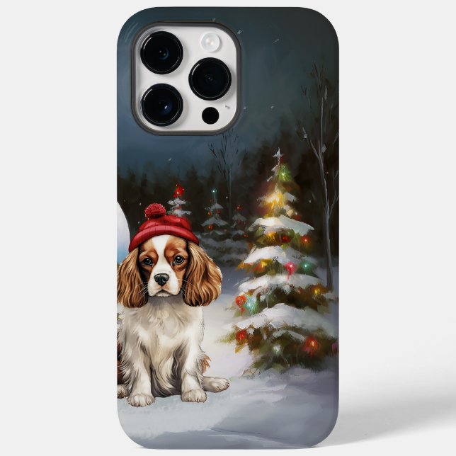 Coques Case-Mate iPhone Cavalier King Charles Spaniel Caravane Noël (Verso)