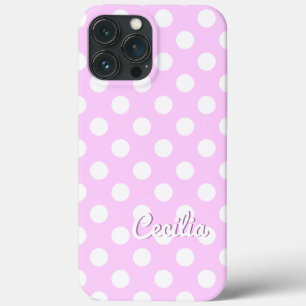 Case-Mate iPhone Case Cecilia Nom Modèle Rose Et Blanc Pois
