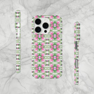 Coques iPhone 16 Pro Cellule Abstraite Sage et Fleurs roses