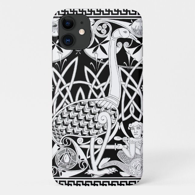 Coques Case-Mate iPhone Céltic Moa Boîtier de téléphone noir et blanc (Dos)