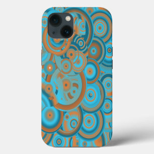 Case-Mate iPhone Case Cercle Concentré Dégradé Orange Rust Turquoise