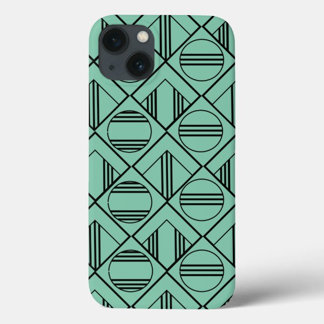 Coques Case-Mate iPhone Cercles Art Déco et diamants (Verso)