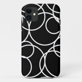 Case-Mate iPhone Case Cercles blancs géométriques Noir moderne Abstrait