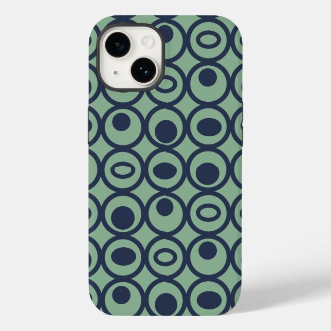 Coques Case-Mate iPhone Cercles bleus en cercles (Verso)
