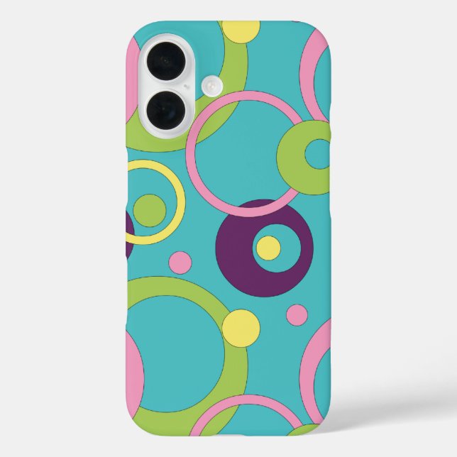 Coques Case-Mate iPhone Cercles bleus funky Coque-Mate (Verso)