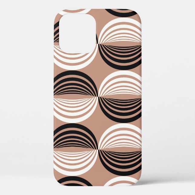 Coques Case-Mate iPhone Cercles Brown géométriques Conception transparente (Verso)