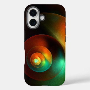 Coques iPhone 16 Cercles colorés Motif d'art Abstrait moderne #18
