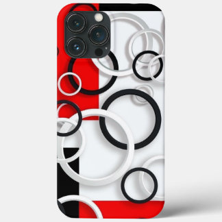 Cercles coques iphone en noir, blanc, rouge