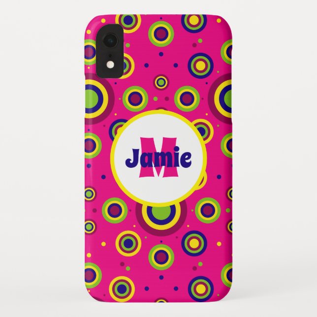 Coques Case-Mate iPhone Cercles funky personnalisés Motif (Dos)