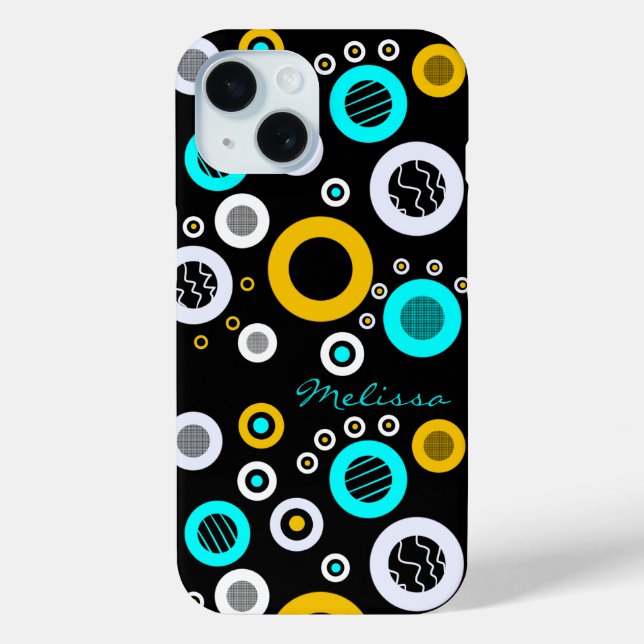 Coques Case-Mate iPhone Cercles géométriques abstraits (Verso)