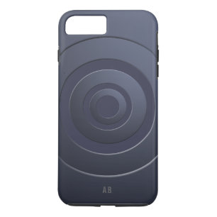 Coque iPhone 8 Plus/7 Plus Cercles géométriques Bleu moderne avec n'importe q