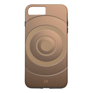 Coque iPhone 7 Plus Cercles géométriques Bronze moderne avec tous les