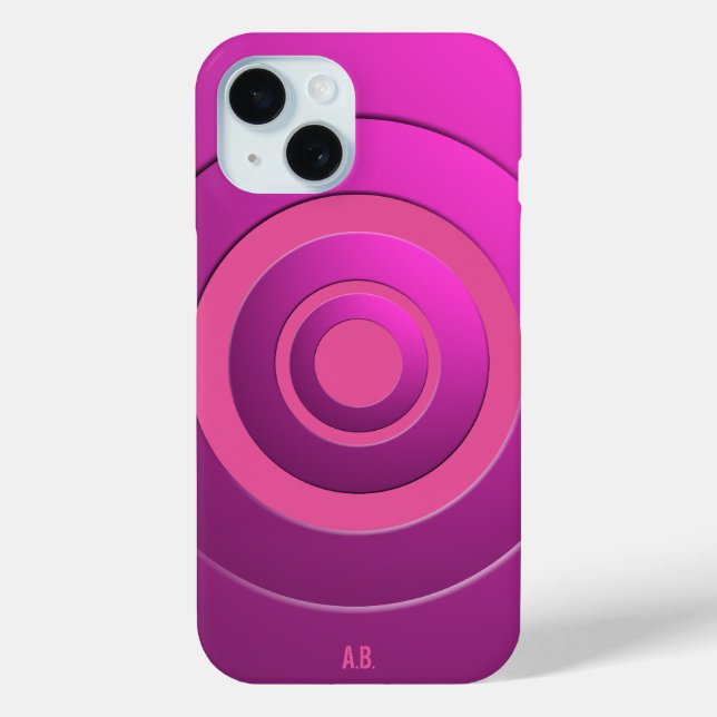 Coques Case-Mate iPhone Cercles géométriques Rose moderne avec tous les in (Verso)