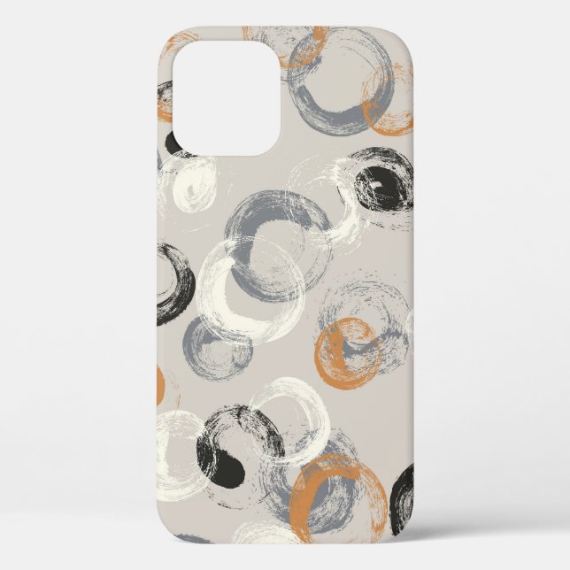 Coques Case-Mate iPhone Cercles gris : Motif simple et transparent (Verso)