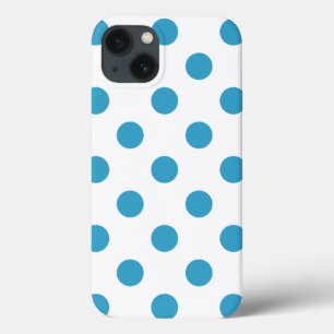 iPhone 13 Coque Cercles Pois bleu paon