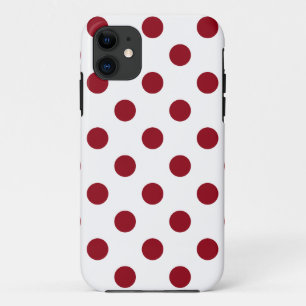 Coque iPhone 11 Cercles Pois rouges Crimson